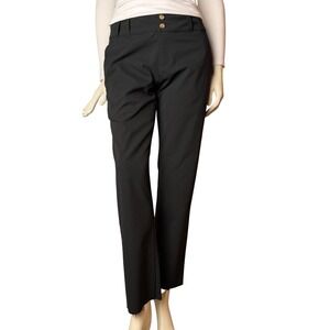 Chloro Phylle Finch Women's Black Dress Pants Raw Hem Mid Rise Stretch Office 6